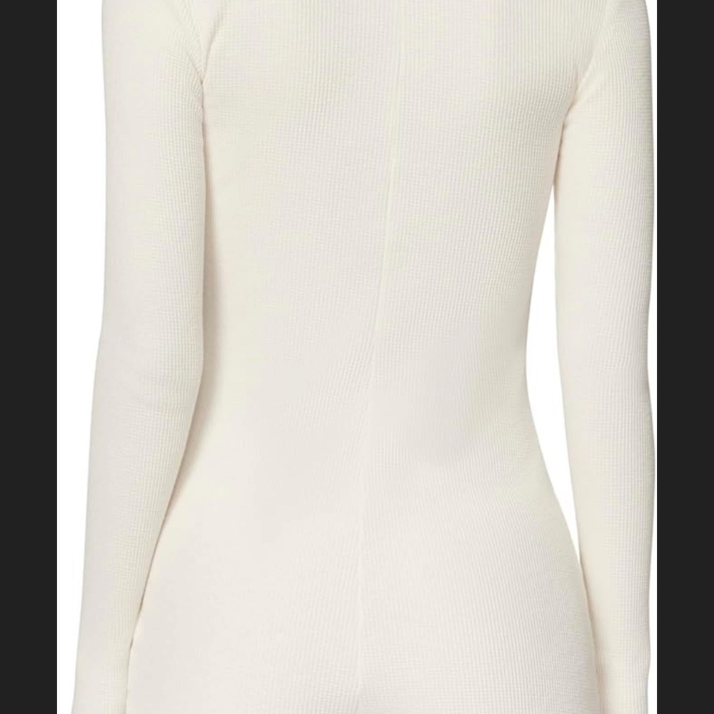 Women's White Ribbed Top - Picture 4 of 9